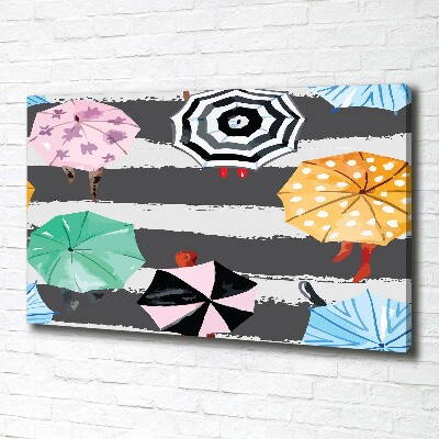 Tableau sur toile Parapluies colorés