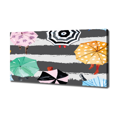 Tableau sur toile Parapluies colorés