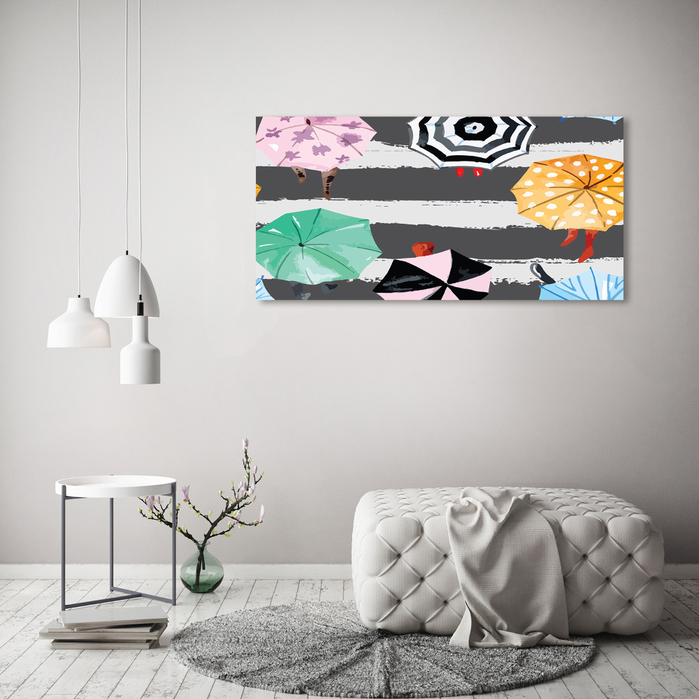 Tableau sur toile Parapluies colorés