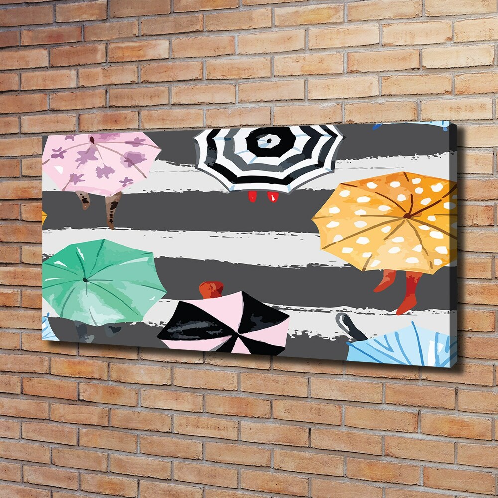 Tableau sur toile Parapluies colorés