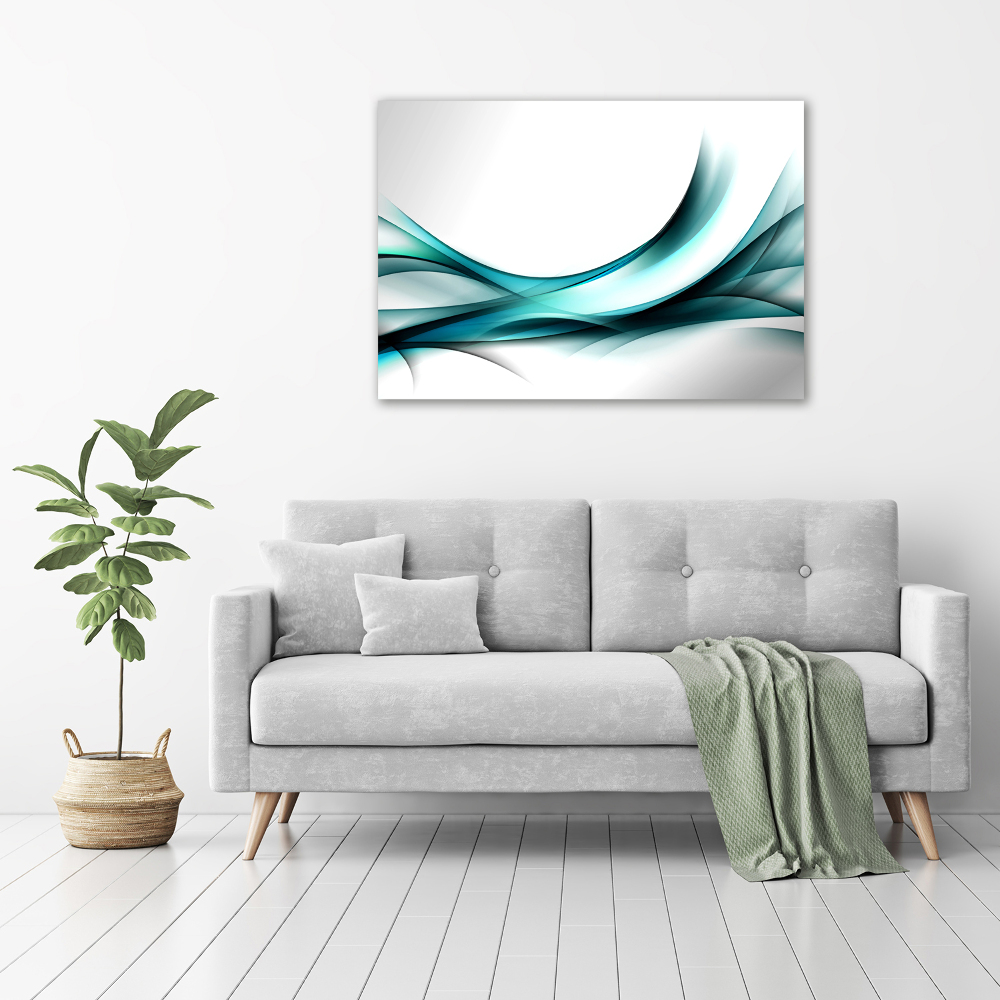 Tableau sur toile Vagues abstraites bleues