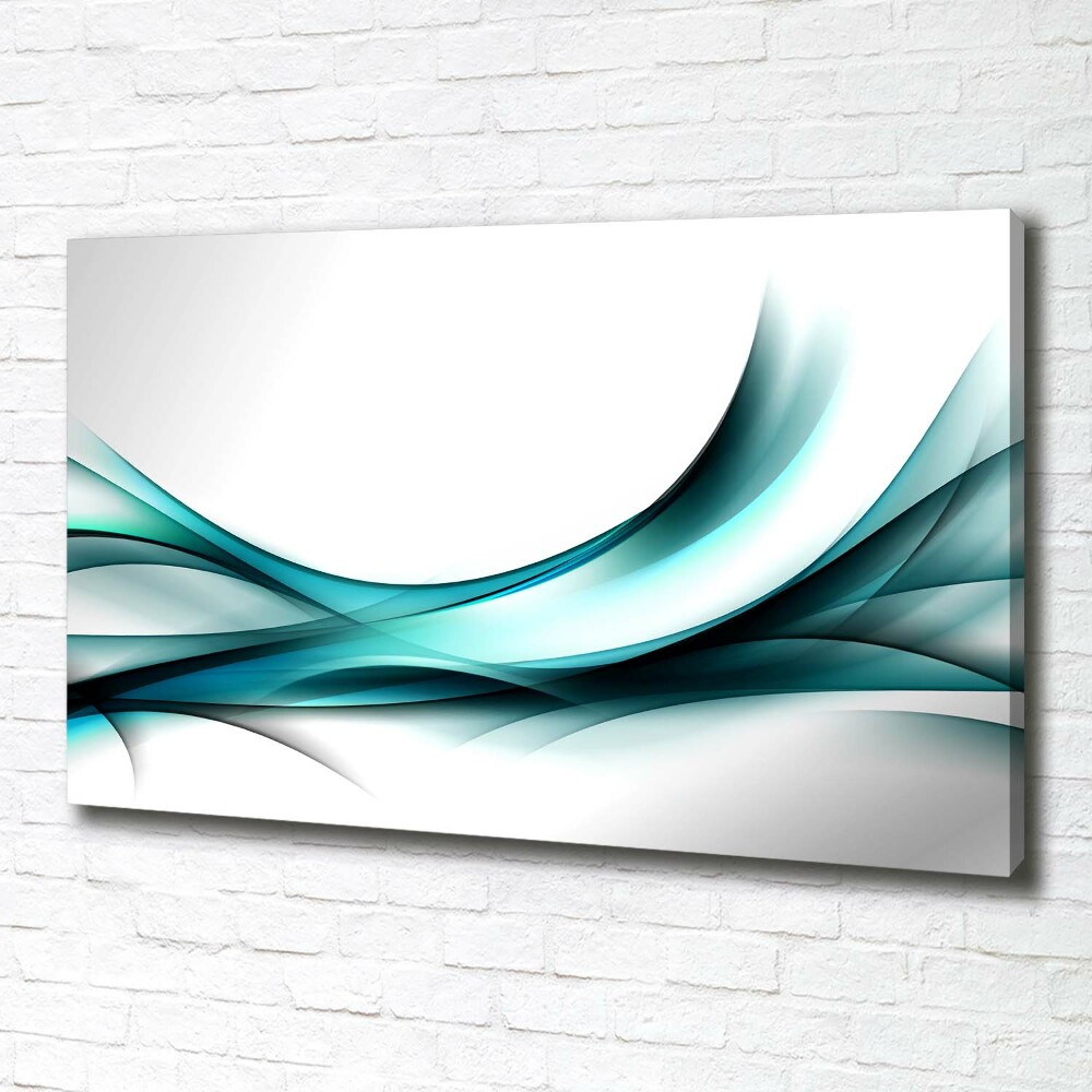 Tableau sur toile Vagues abstraites bleues