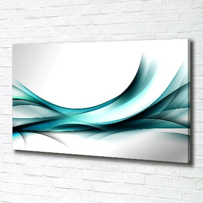 Tableau sur toile Vagues abstraites bleues