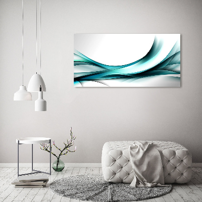 Tableau sur toile Vagues abstraites bleues