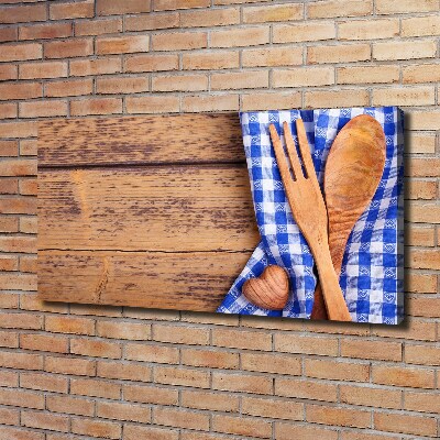 Tableau toile imprimée Couverts en bois