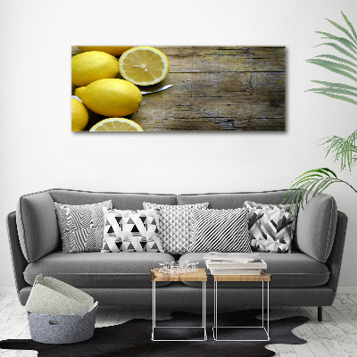 Tableau imprimé sur toile Citrons sur bois