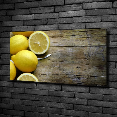 Tableau imprimé sur toile Citrons sur bois