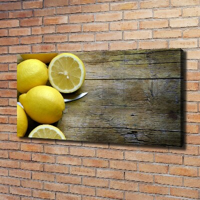 Tableau imprimé sur toile Citrons sur bois