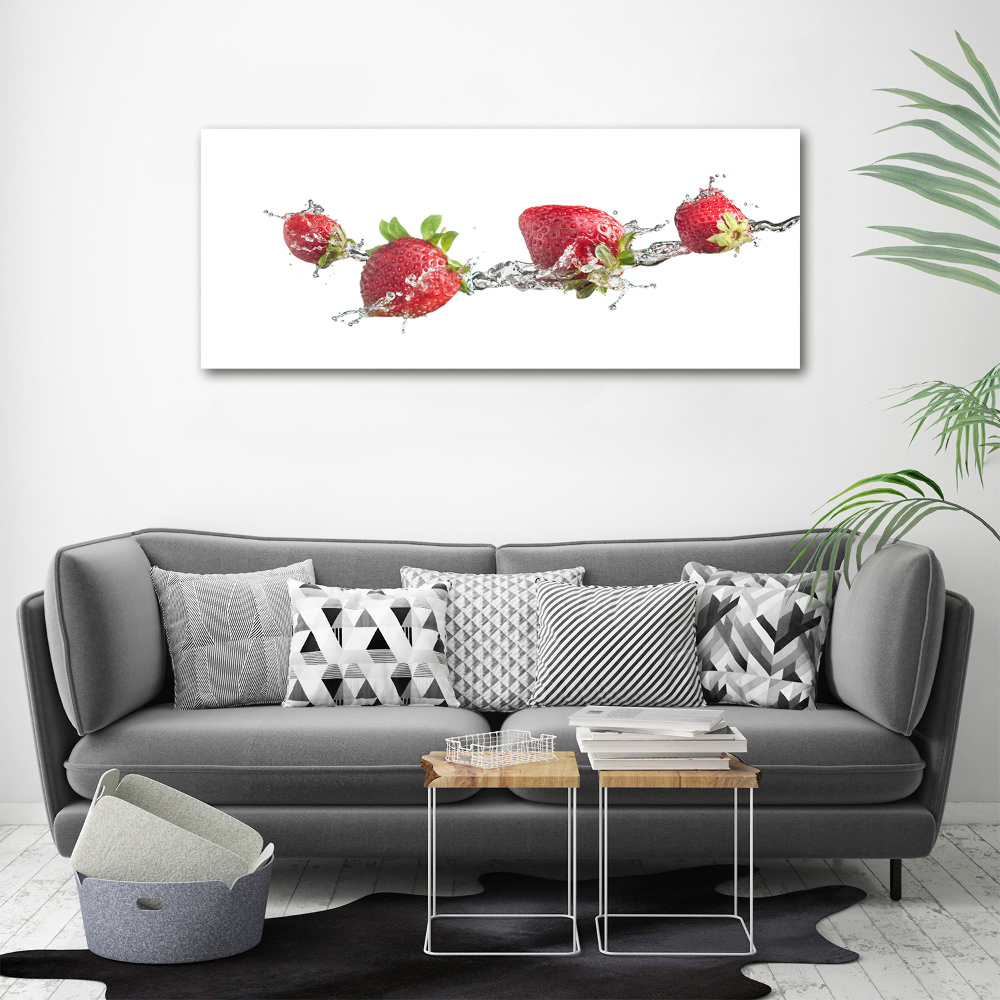 Tableau imprimé sur toile Fraises et eau