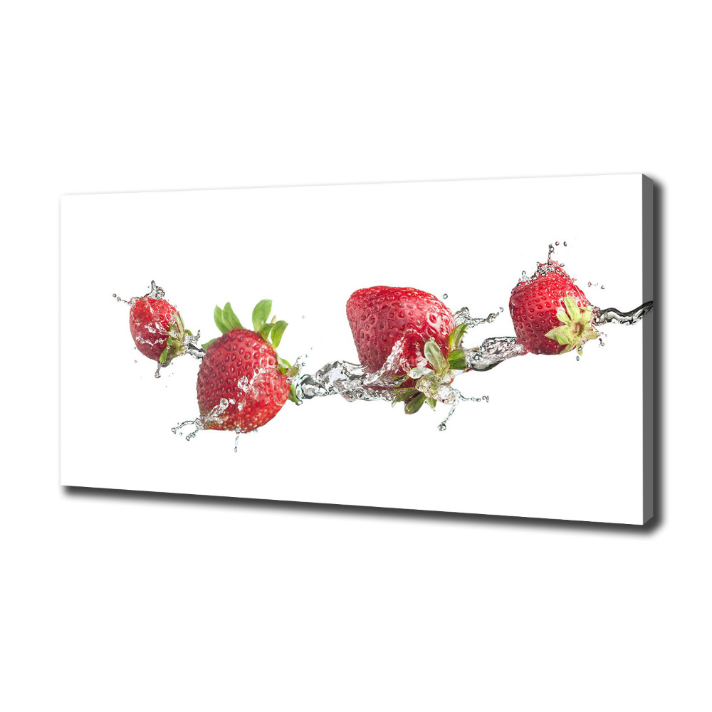 Tableau imprimé sur toile Fraises et eau