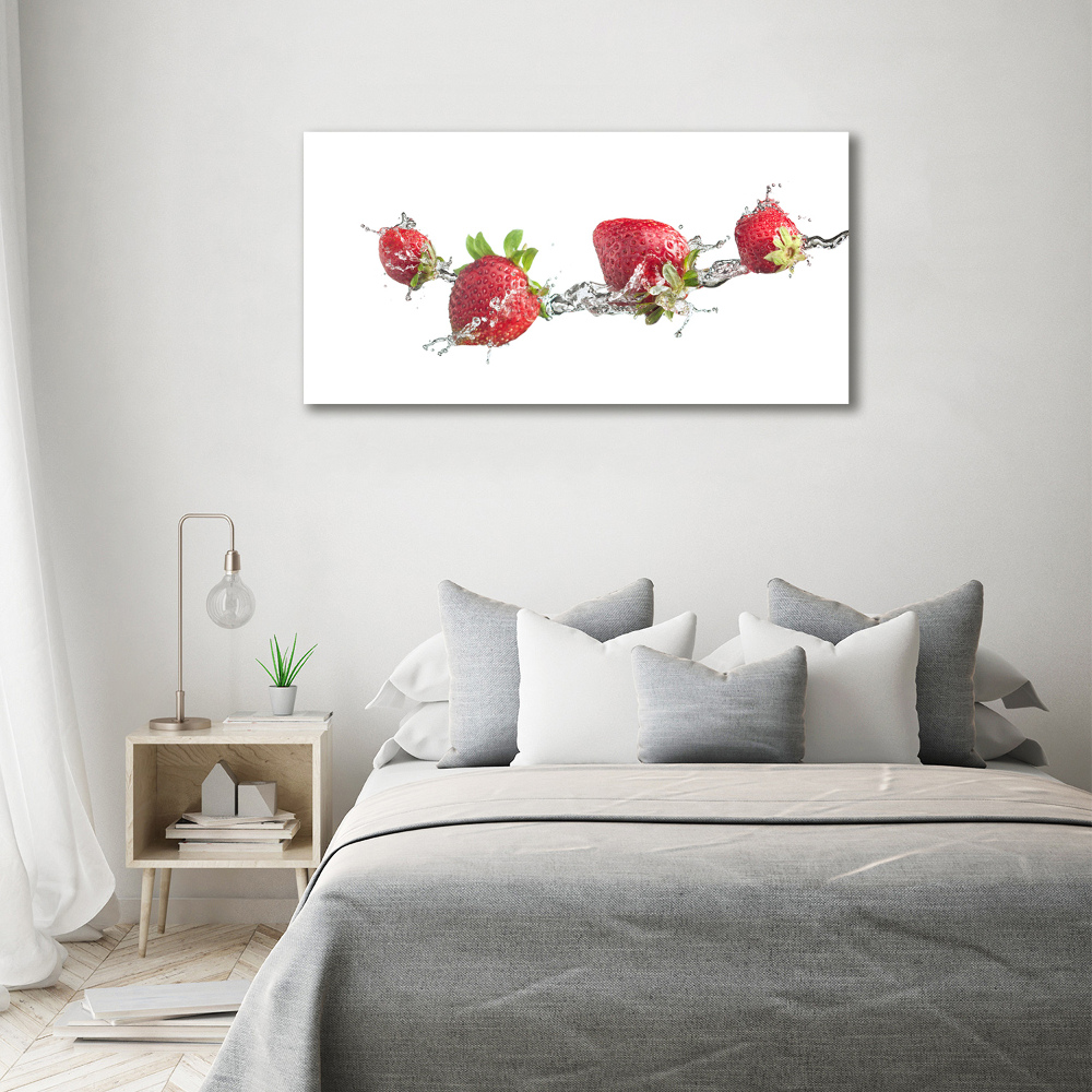 Tableau imprimé sur toile Fraises et eau