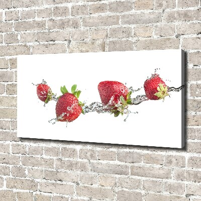 Tableau imprimé sur toile Fraises et eau