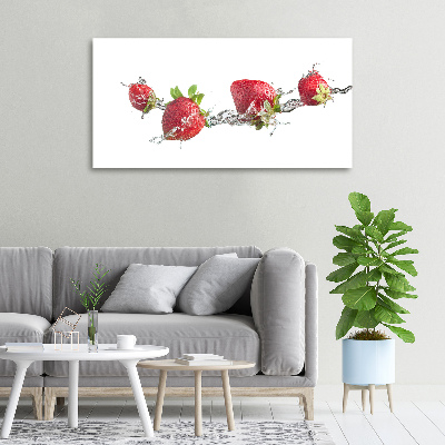 Tableau imprimé sur toile Fraises et eau