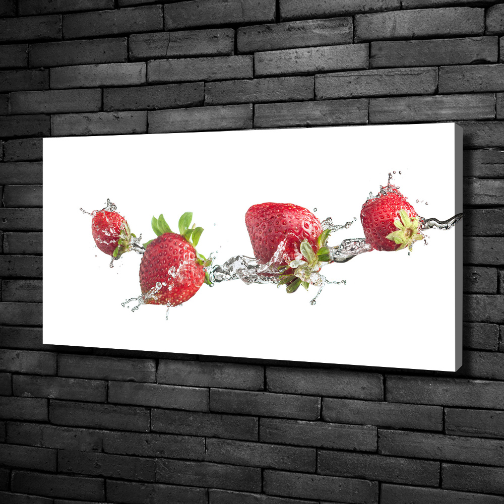 Tableau imprimé sur toile Fraises et eau