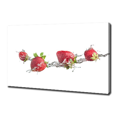 Tableau imprimé sur toile Fraises et eau