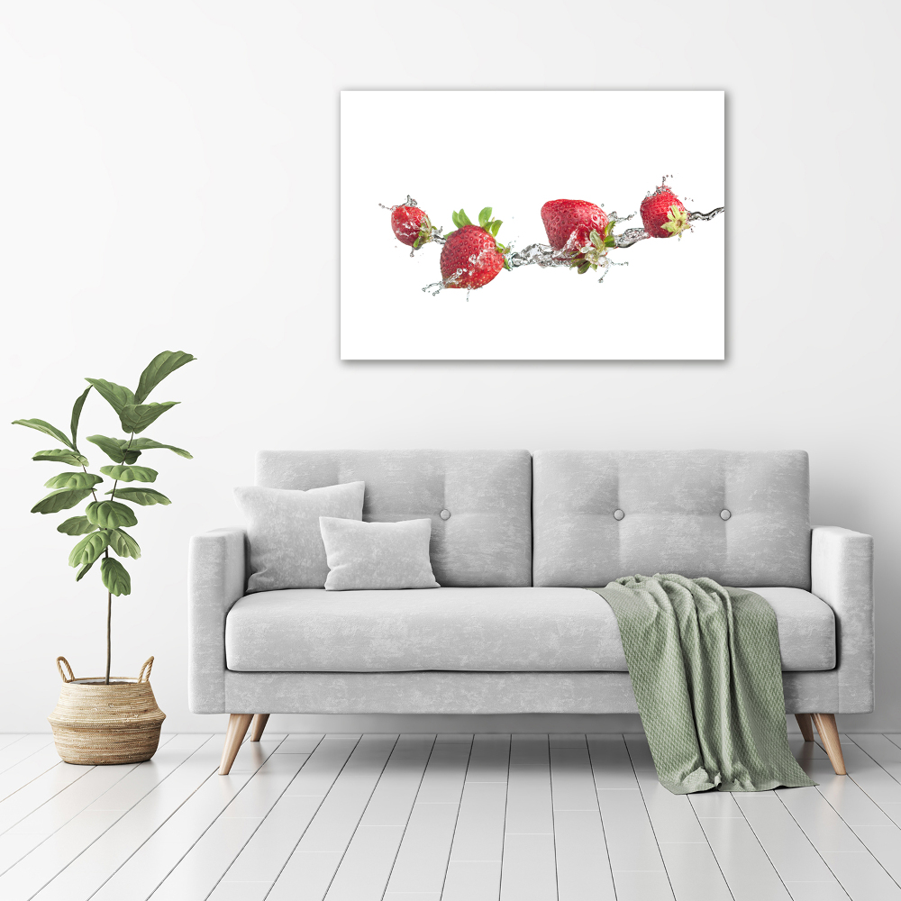 Tableau imprimé sur toile Fraises et eau