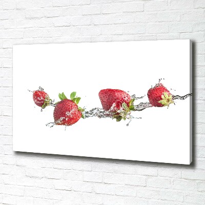 Tableau imprimé sur toile Fraises et eau