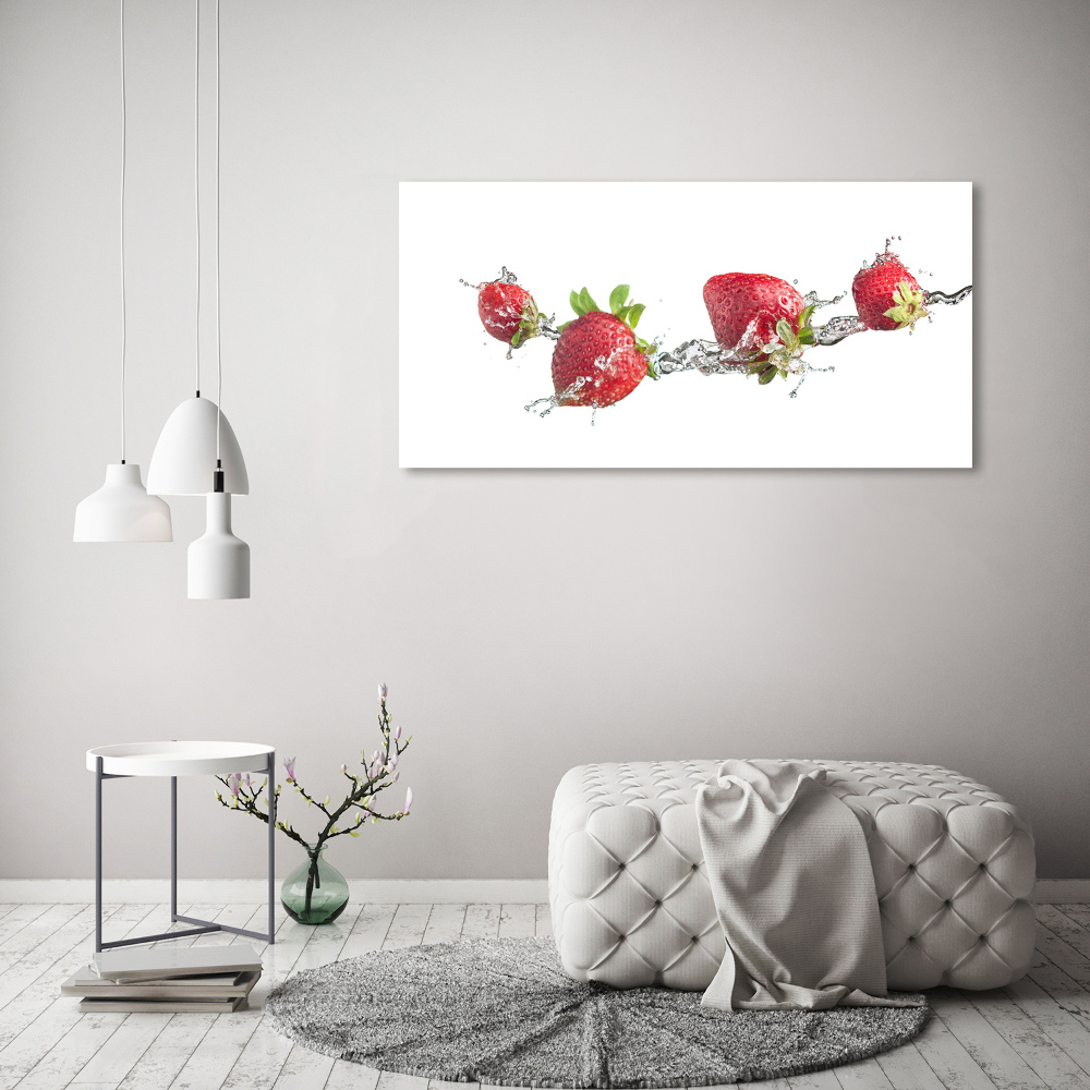 Tableau imprimé sur toile Fraises et eau