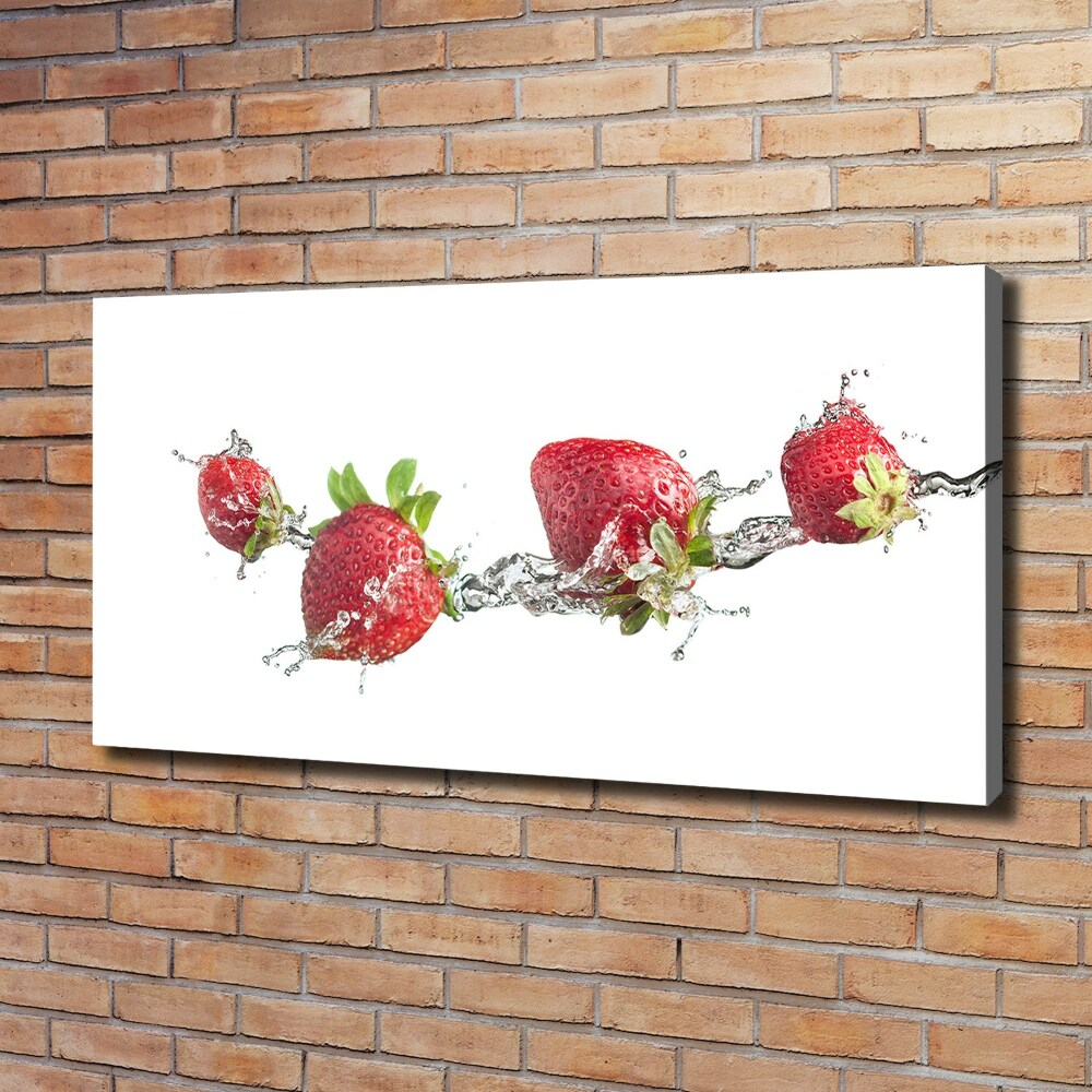 Tableau imprimé sur toile Fraises et eau