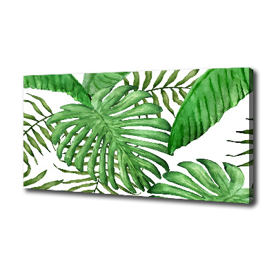 Tableau sur toile Feuilles tropicales vertes