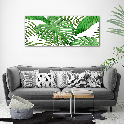 Tableau sur toile Feuilles tropicales vertes