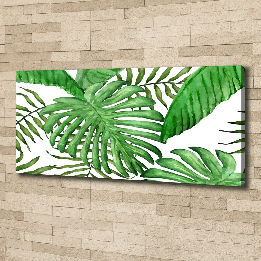 Tableau sur toile Feuilles tropicales vertes