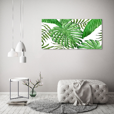 Tableau sur toile Feuilles tropicales vertes