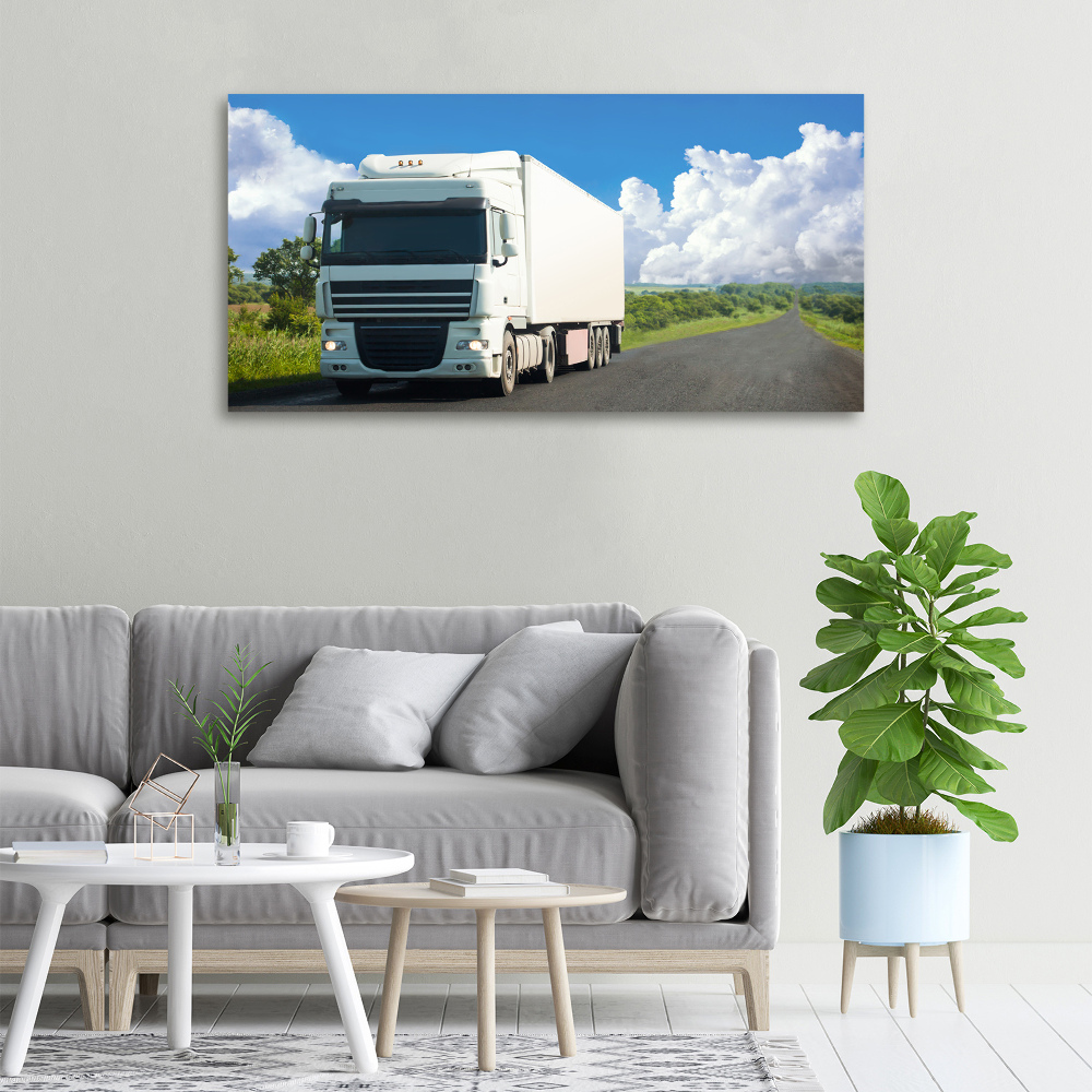 Tableau imprimé sur toile Camion blanc