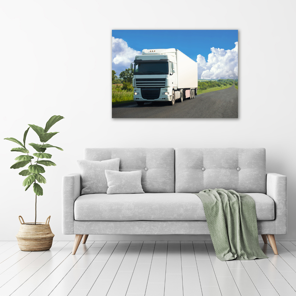 Tableau imprimé sur toile Camion blanc