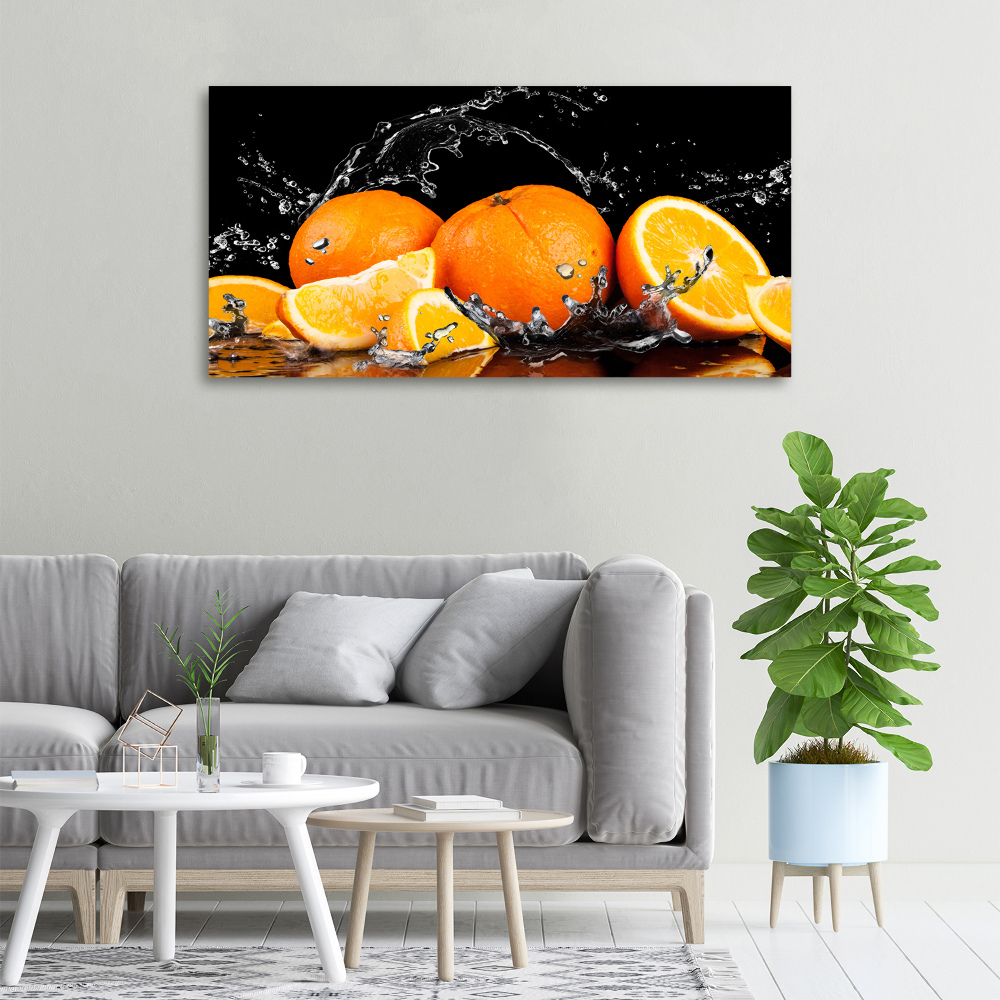 Tableau imprimé sur toile Oranges et eau