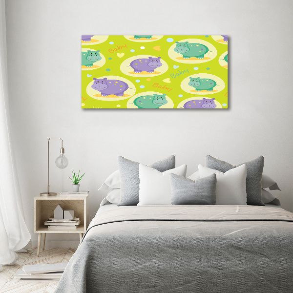 Tableau toile imprimée Hippo