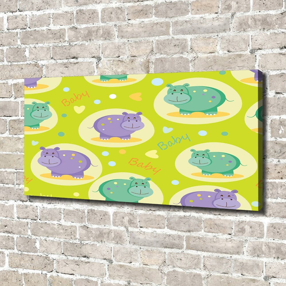 Tableau toile imprimée Hippo