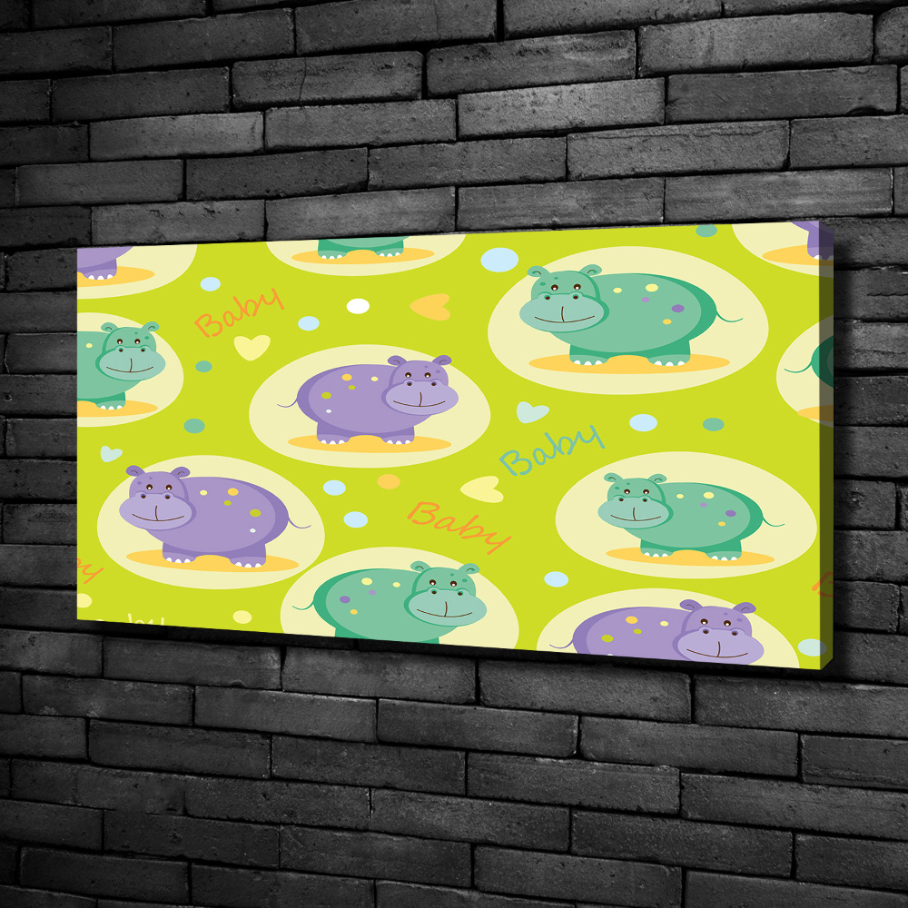 Tableau toile imprimée Hippo