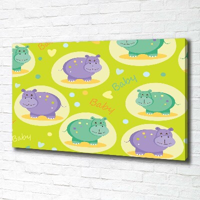 Tableau toile imprimée Hippo