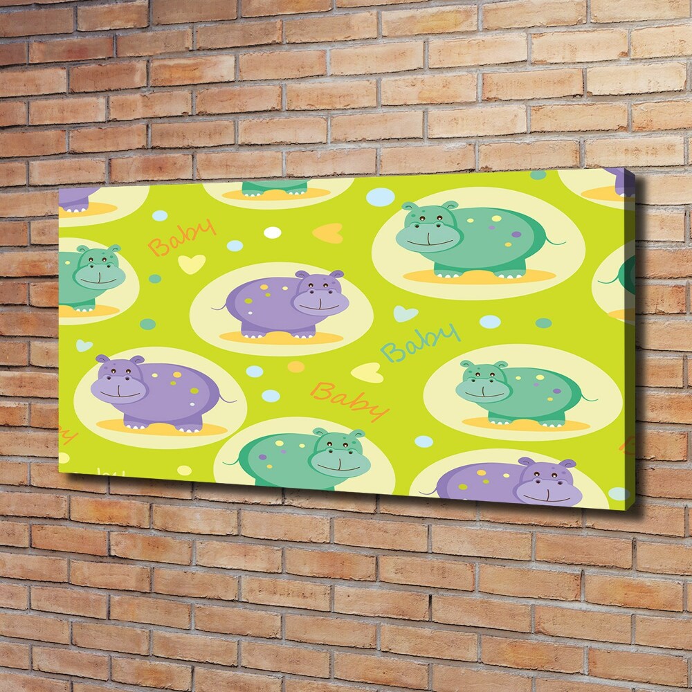 Tableau toile imprimée Hippo