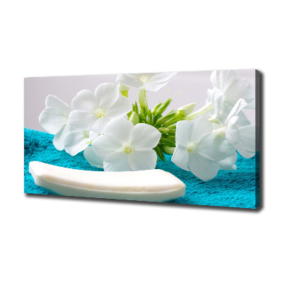 Tableau sur toile Fleurs blanches spa