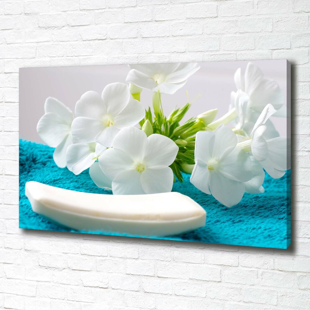 Tableau sur toile Fleurs blanches spa