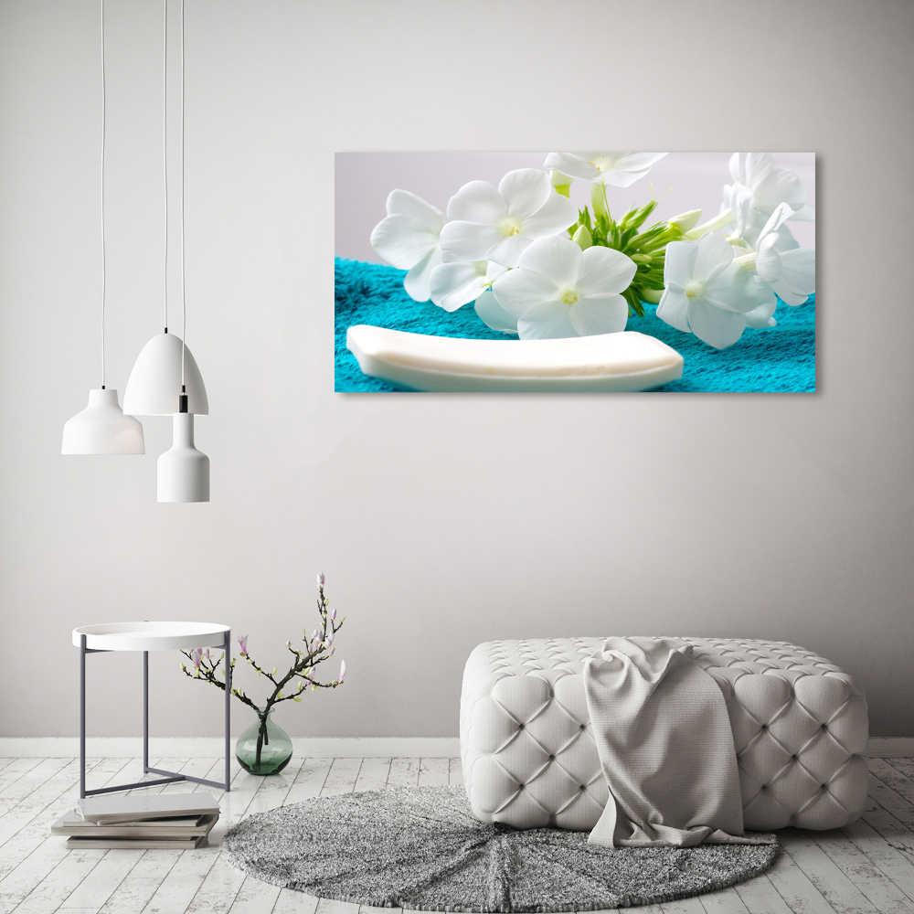 Tableau sur toile Fleurs blanches spa