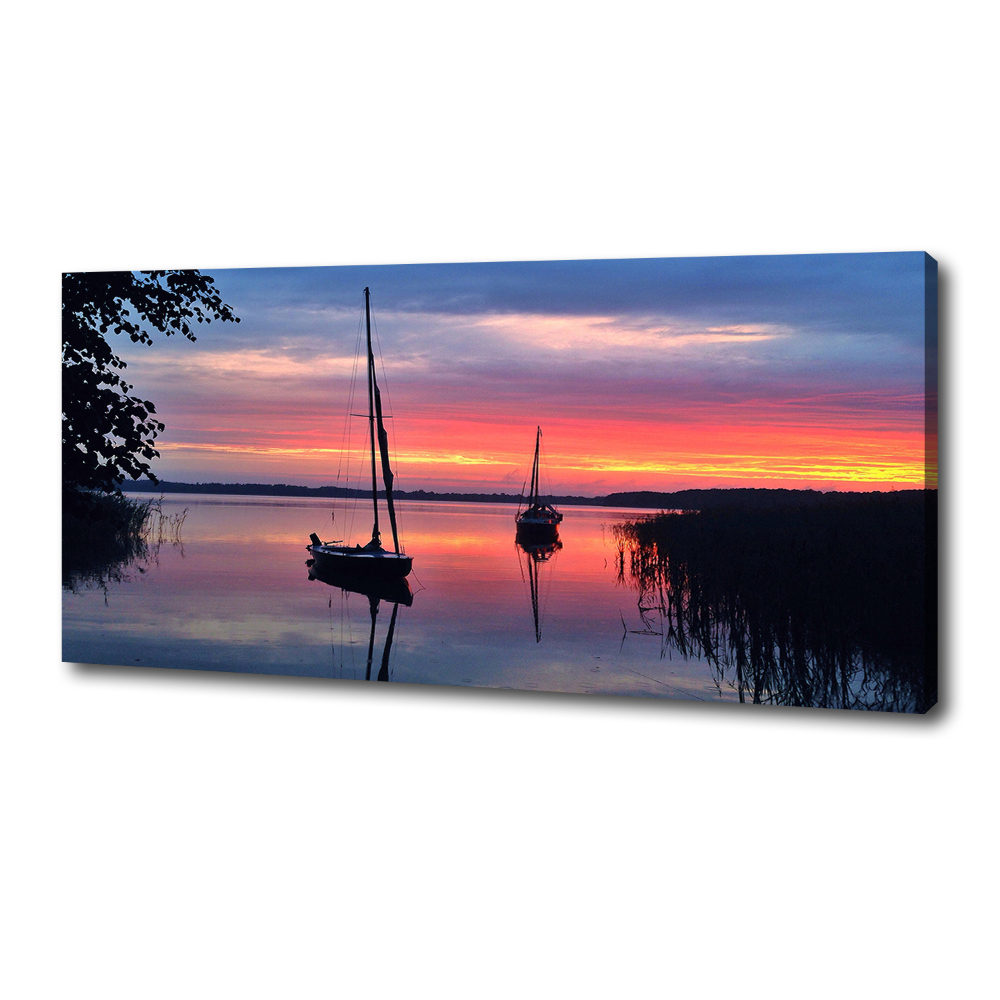 Tableau photo sur toile Voilier au coucher du soleil