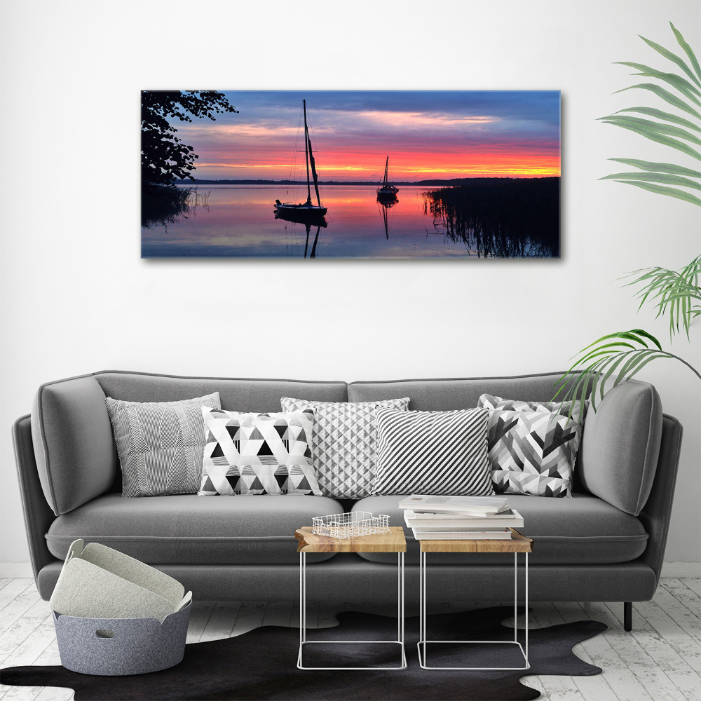 Tableau photo sur toile Voilier au coucher du soleil