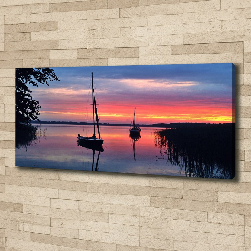 Tableau photo sur toile Voilier au coucher du soleil