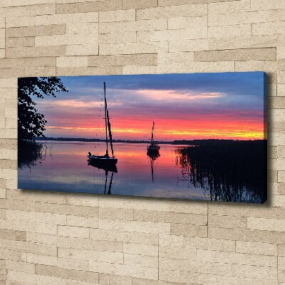 Tableau photo sur toile Voilier au coucher du soleil