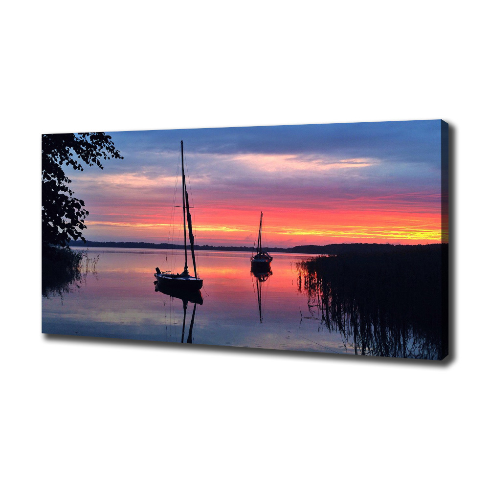 Tableau photo sur toile Voilier au coucher du soleil