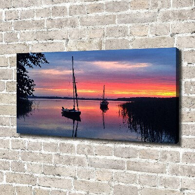 Tableau photo sur toile Voilier au coucher du soleil