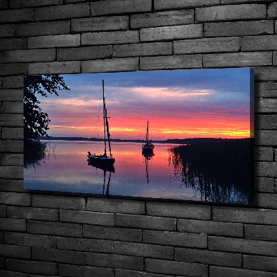 Tableau photo sur toile Voilier au coucher du soleil