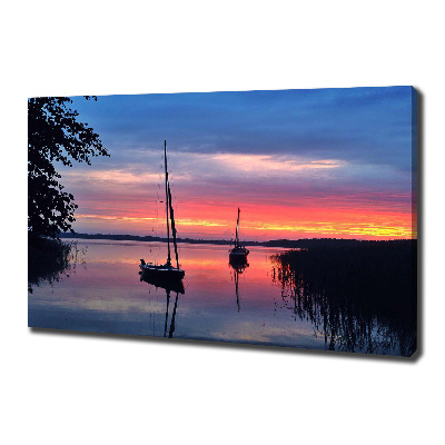 Tableau photo sur toile Voilier au coucher du soleil