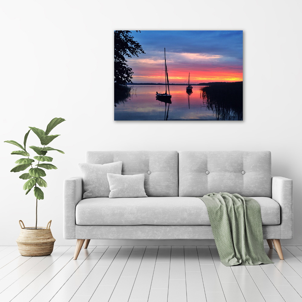 Tableau photo sur toile Voilier au coucher du soleil