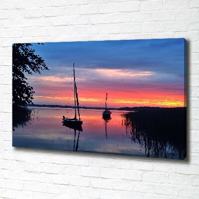 Tableau photo sur toile Voilier au coucher du soleil