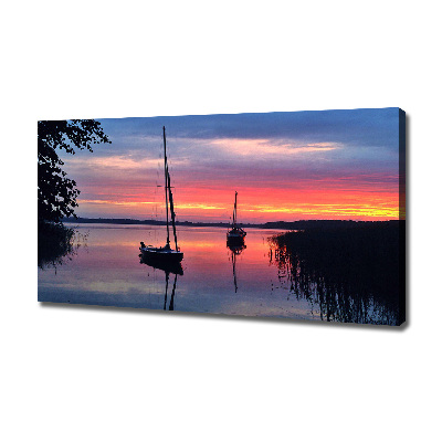 Tableau photo sur toile Voilier au coucher du soleil