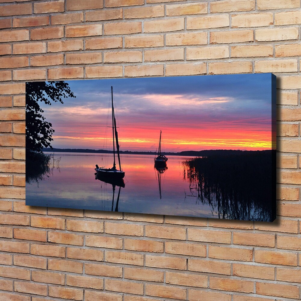 Tableau photo sur toile Voilier au coucher du soleil